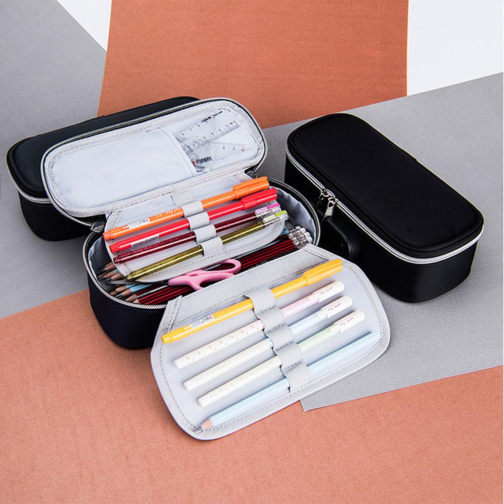 Портативный пенал с замком-паролем, большая вместительная сумка для карандашей, органайзер для канцелярских принадлежностей для школьников, пенал для карандашей