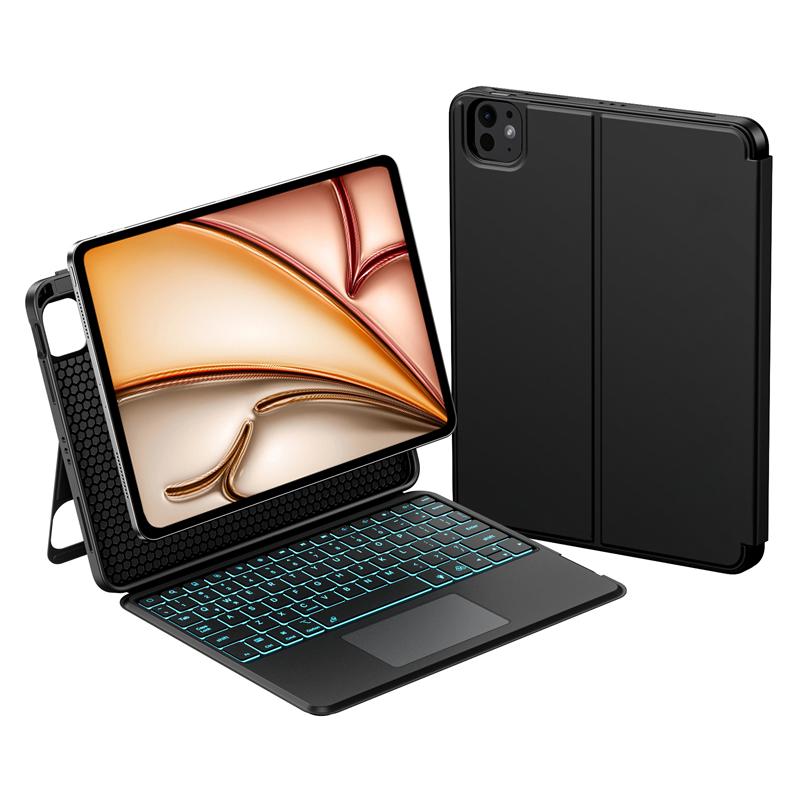Чехол-клавиатура для iPad Air 4/5 10.9" - 7 цветов с подсветкой, Мультитачпад, Держатель для Apple Pencil, Защитная обложка-подставка