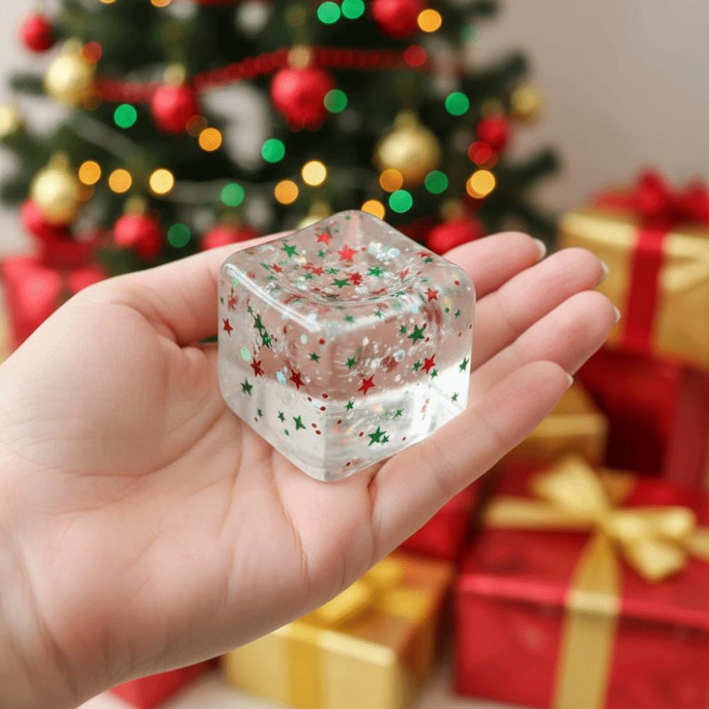Transparent Christmas Maltose Stress Relief Ice Cubes Ice Blocks Fidget Squeeze Toy Gifts