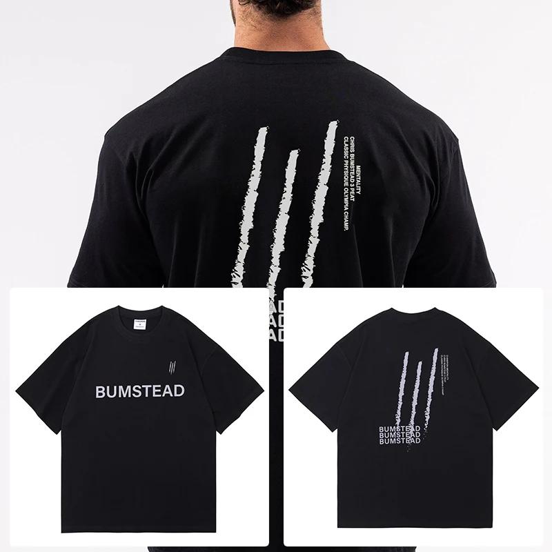 2025 High-quality New Gym Fitness T-shirt Loose Oversized Cotton Men's Short Sleeved Fitness T-shirt Summer Training Jogging Top