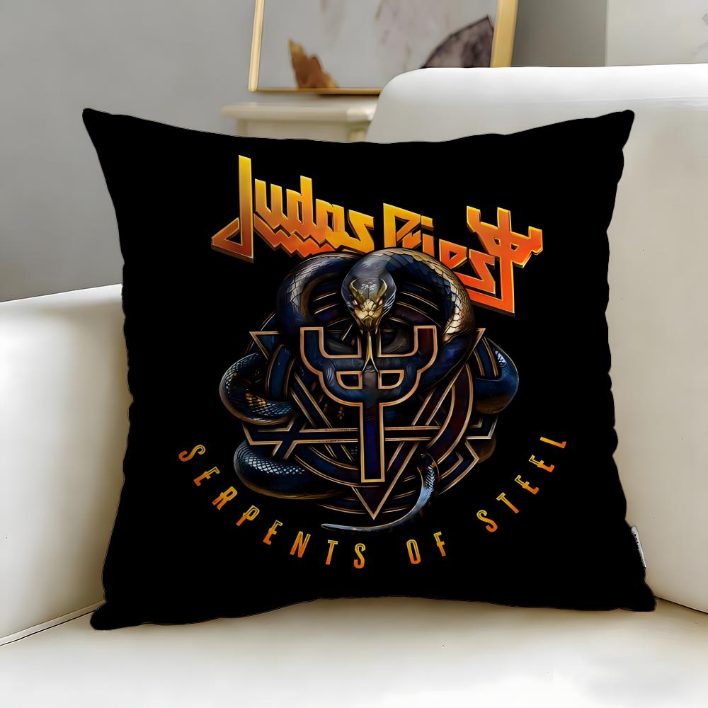 Классическая группа Judas Priest Наволочка Мягкая Легко стирающаяся Подушка Универсальная для Дивана Кровати Путешествий и Офиса