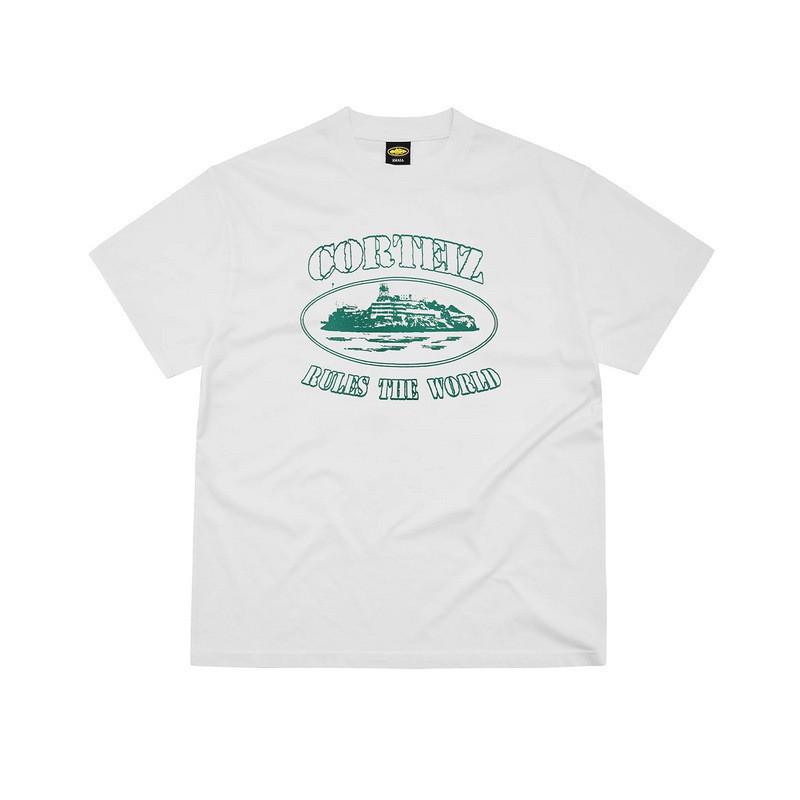 Devils Island Letter Print T-Shirt Men Women Loose Fit Casual Streetwear Short Sleeve Tee