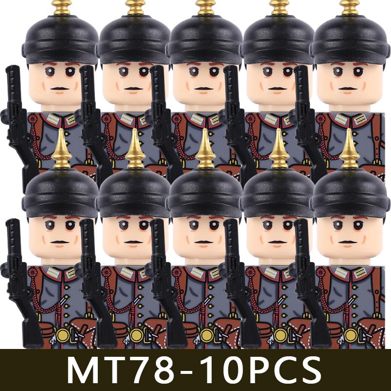 MOC Military Series WW1 Prussian Soldier Figures Building Blocks Army Infantry Warrior Backpack Accessories Bricks Toy Gifts Boy