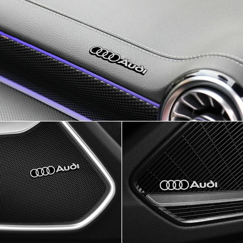 3D Car Styling Sticker Aluminum Emblem interior Speaker audio Badge For Audi A3 A4 A5 A6 A7 A8 S3 S4 Q2 Q3 Q5 Q7
