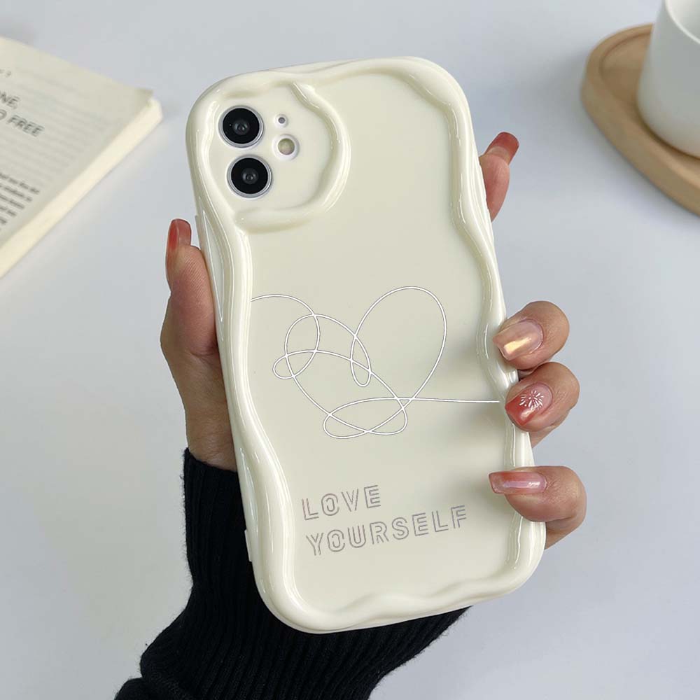 Samsung Galaxy A25 for iPhone 15 Xiaomi Poco X6 Pro Redmi 12c Huawei Honor 90 Phone Cases NY11 Love Yourself Flower Exclusive Cream Pattern Soft Case