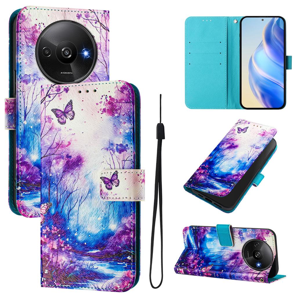 Роскошный кожаный чехол-кошелек Dream Butterfly Forest из искусственной кожи в стиле книги для Xiaomi 5X 6X 11 12, Redmi 7 8 9 10 12, Note 7 8 9 10 11 12...