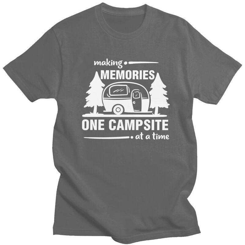 Custom Cool Adventure Camping Happy CamperCamping T Shirt Men 100 Cotton Tshirt Casual Tee Tops Streetwear Tshirts