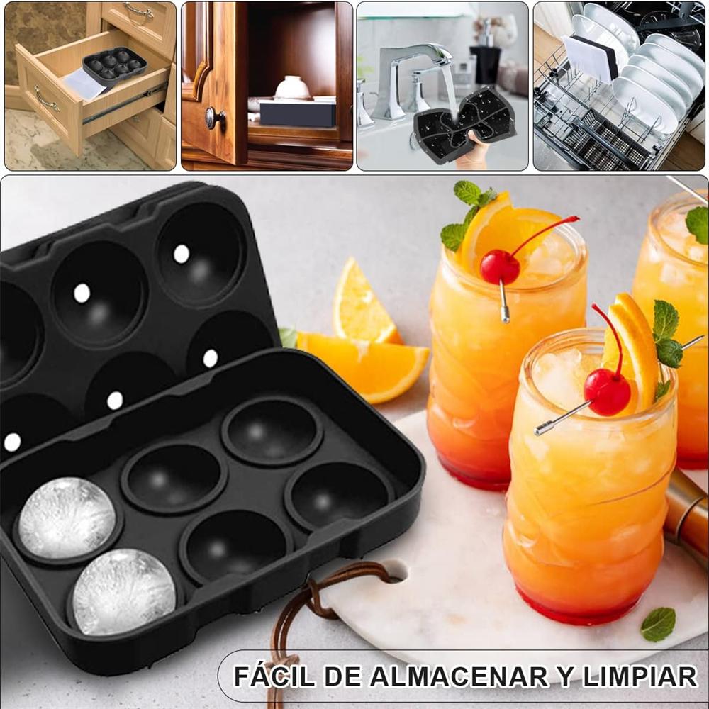 Ice Molds,Silicone Ice Molds and Trays,Large Size Ice Maker in the Shape of Spheres and Cubes, Perfect for Cocktails,Whiskey