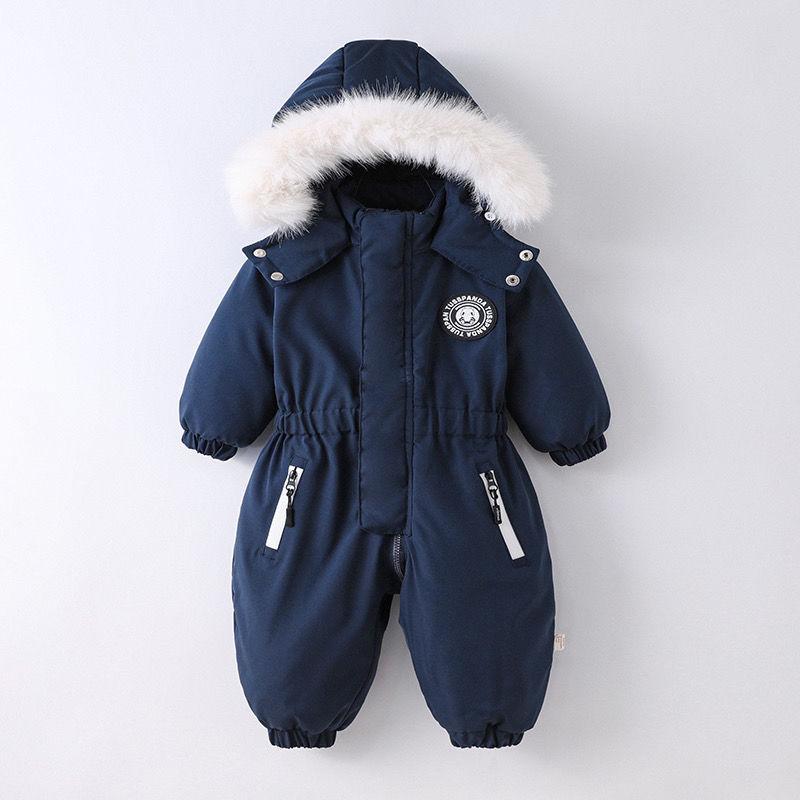 Winter Children Clothing Set Thicken Baby Boys Jumpsuit Plus Velvet Baby Ski Suit Warm Boys Overalls Bodysuit for Girl 1-4 Years