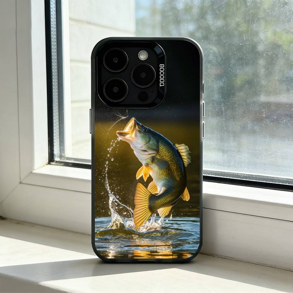 Чехол для телефона с изображением карпа и удочки R-Rod для iPhone 17,16,15,14,13,12,11 Plus,Pro Max,XS,Цветной серебристый внутренний чехол