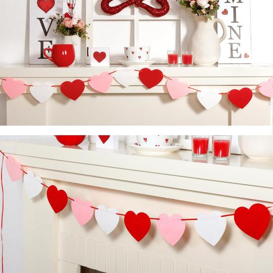 6 шт. Праздничные баннеры из фетра с сердечками ко Дню святого Валентина, баннеры с пасхальным кроликом. Баннеры с клевером ко Дню Святого Патрика, весенние декоративные баннеры для камина на стене дома