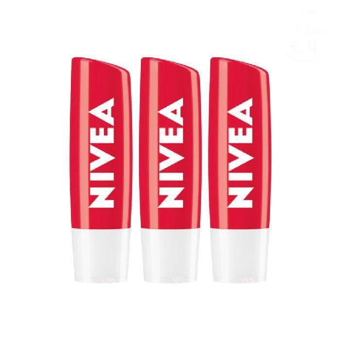 NIVEA Lip Balm Lip Care Fruity Shine Strawberry 4.8g X 3 Lip Balms (30322857)