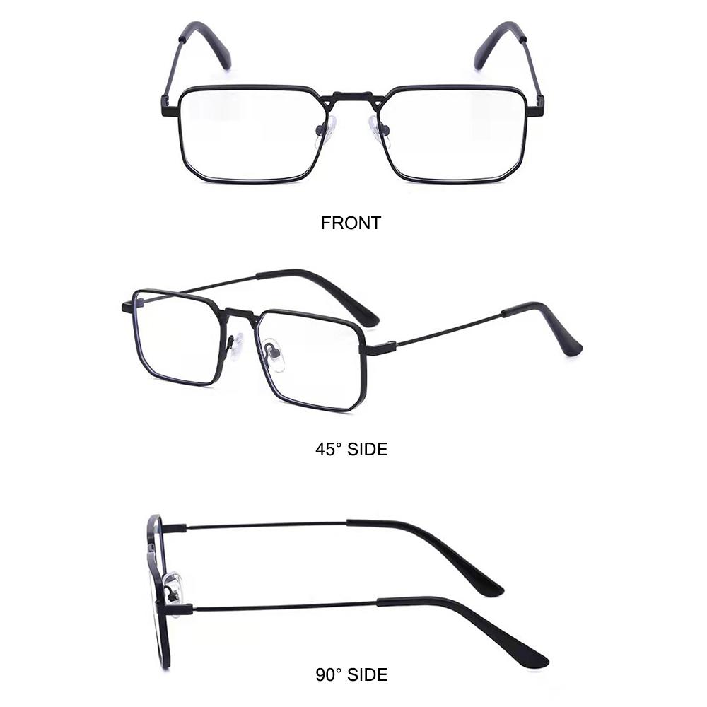 Metal Frame Punk Sun Glasses UV400 Protection Shades Trendy Rectangle Sunglasses  for Women & Men