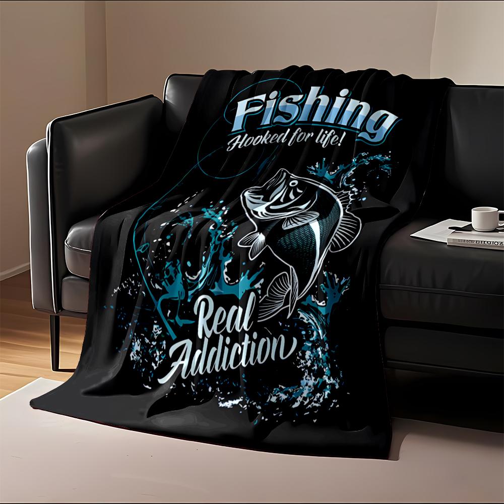 Fishing Enthusiast Design Blanket Flannel blanket for bedroom, living room, sofa, and nap sofas
