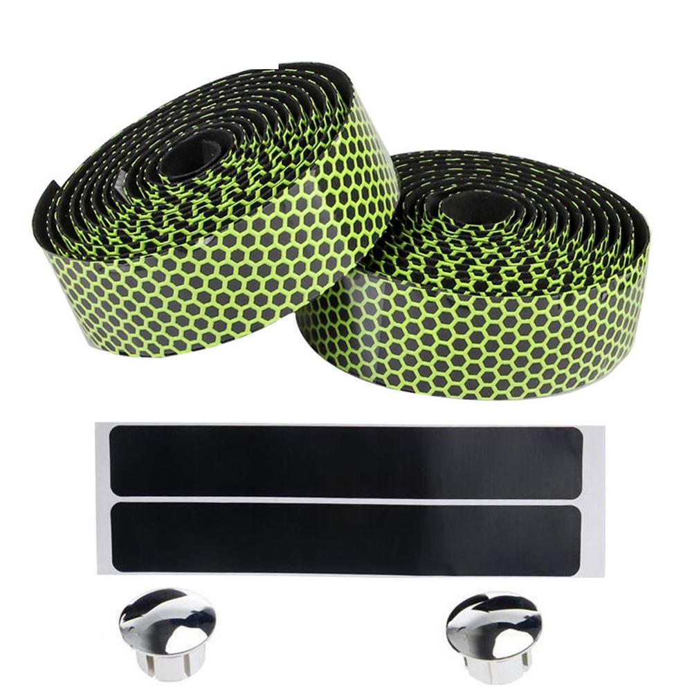 2 Rolls Bike Handlebar Tapes MTB Road Bicycle Handle Bar Tape AntiSlip Drop Bar Wraps with Bar End Plugs Shock