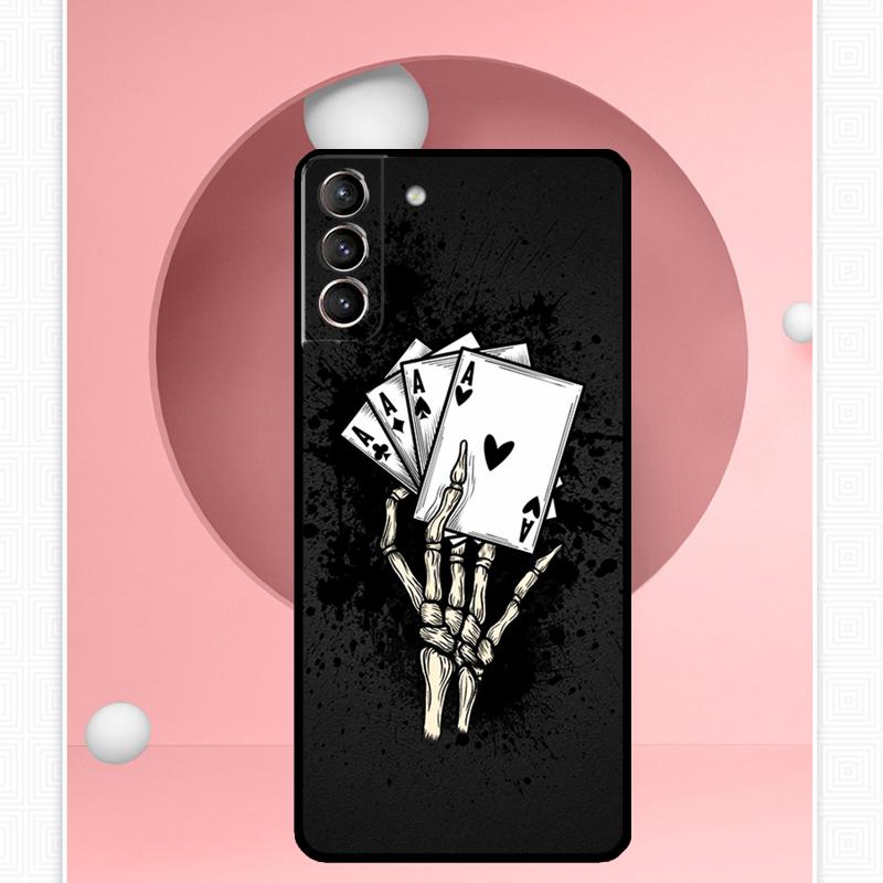 Poker Playing Card Case For Samsung Galaxy S25 Ultra S20 S21 S22 S23 S24 Plus S9 S10 S24 FE S25 FE Cover Funda
