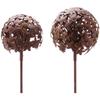 Metal garlic stake for the garden - brown floral decoration