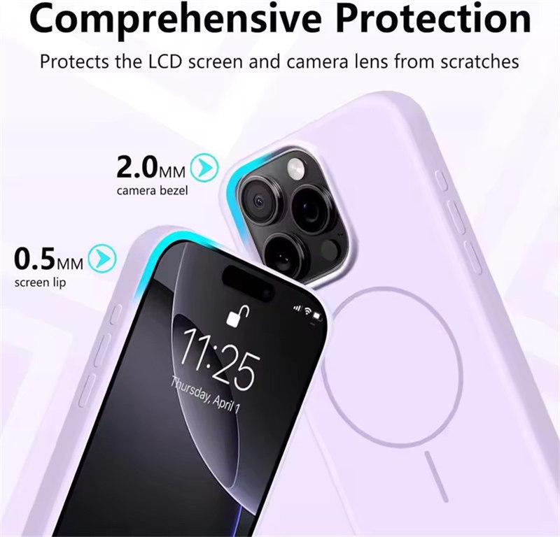 Магнитный чехол для телефона iPhone 15 14 16 Plus 11 12 13 16 Pro Max силиконовый официальный ремешок Magsafe защитный мягкий чехол