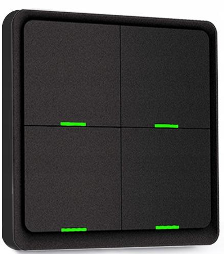 Remote Control Switch 12 Scenes 4P ZigBee Tuya Black
