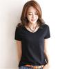 Women Summer V-neck Short-sleeved T-shirt Blouse Casual Slim Shirt