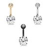 Women Cubic Zirconia Barbell Belly Button Navel Ring Body Piercing Jewelry Gift