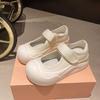 Весенние и осенние женские туфли Мэри Джейн, уродливые белые туфли с большой головой и толстым дном на липучках