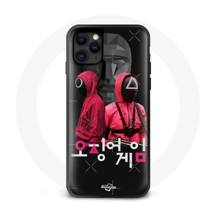 Coque Iphone 11 - Maniacase - Squid Game - Souple - Noir - Design inspiré de la série