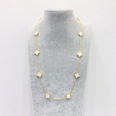 Ожерелье из титановой стали с 10 цветками и четырехлистным клевером, высококачественное, роскошное, женское, цепочка для ключицы, ювелирное изделие