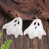 Halloween Earrings Creative Ghost Earrings Acrylic Creative Funny Cute Ghost Earrings Ornament
