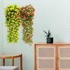 2Pcs Artificial Hanging Flowers Outdoor Vines with Eucalyptus Leaves Realistic Looking Vibrant Color Fake Plants UV Resistant Simulation Flowers