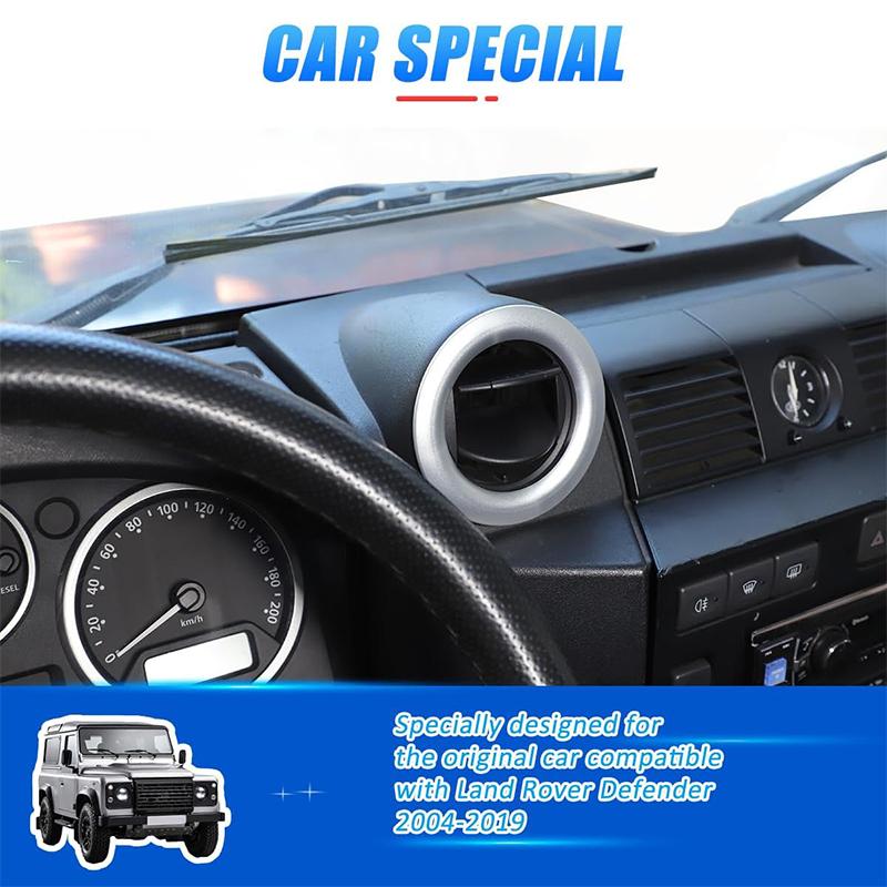 Aluminum Alloy Car Center Console Air Conditioning Air Outlet Ring Trim Sticker Accessories For Land Rover Defender 2004-2018