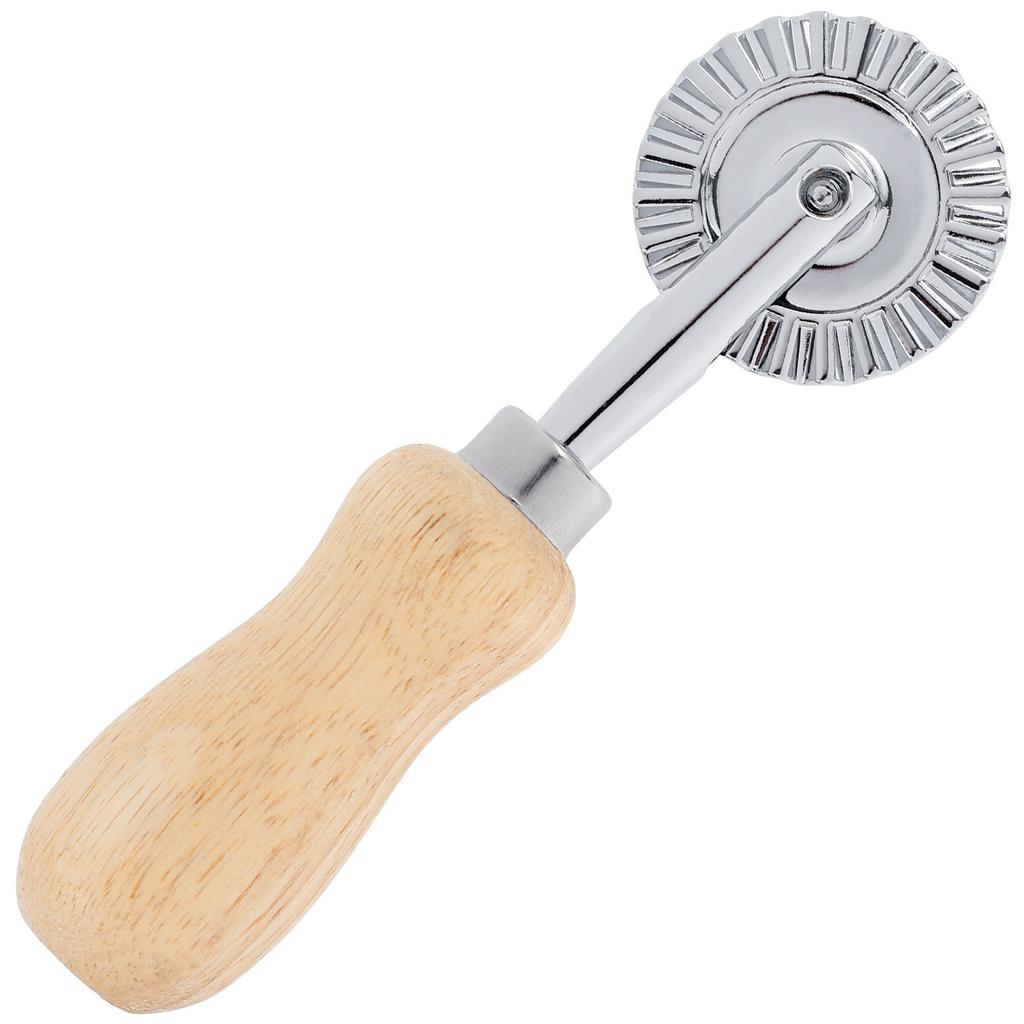 Колесо для нарезки теста Алюминиевый сплав Колесо для нарезки теста с эргономичной деревянной ручкой Многоцелевой ролик для нарезки теста для выпечки