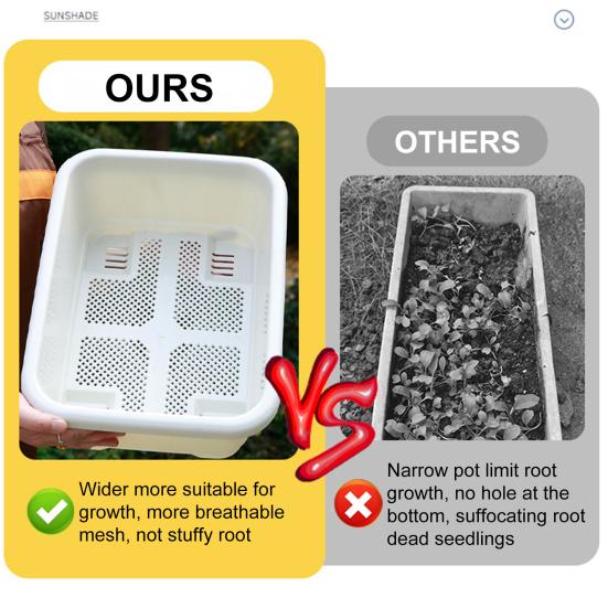 Прямоугольный цветочный ящик с сетчатым дном, цветочный горшок с поддоном, многоразовое балконное кашпо