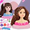Girls Hair Styling Doll Head Model Pretend Play Makeup Toy with Comb & Accessories Creative Hairdresser Training Tool for Makeup Hairstyle Practice