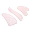 3Pcs Natural Rose Quartz Scraping Plate Board Set Body Massage Plate Scraping Massage Tool