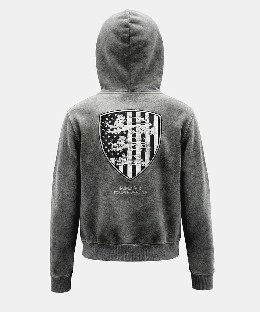 Толстовка с молнией Badblood Shield Old Glory - Пыльно-серая