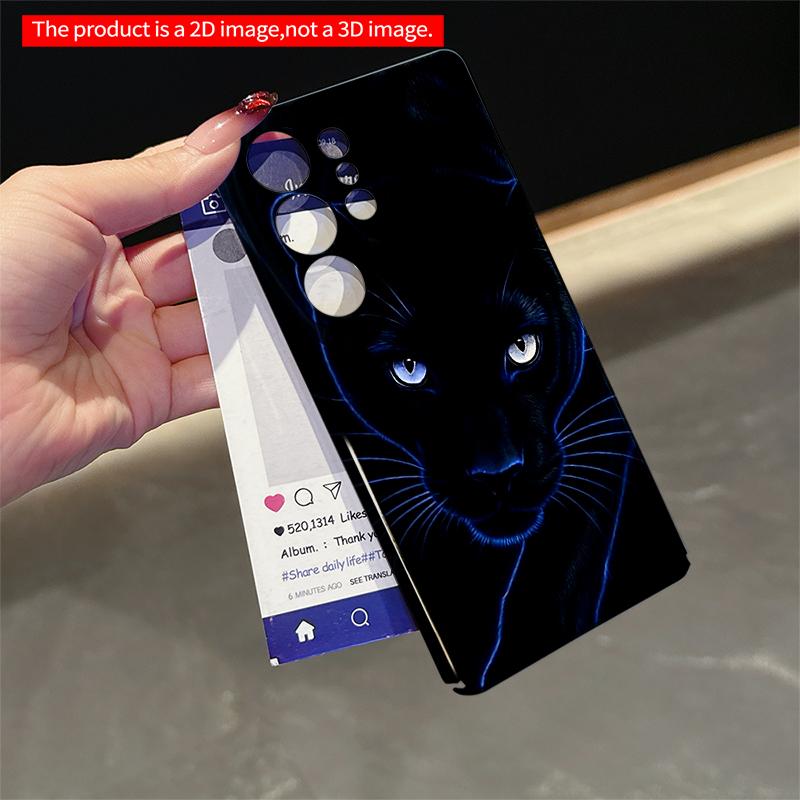 2DFlat Samsung phone case Glowing Black Panther Eyes Phone Case Applicable to Galaxy S23 S24 S25ULTRA S26 A12 A14 A15 A16 A54 A55