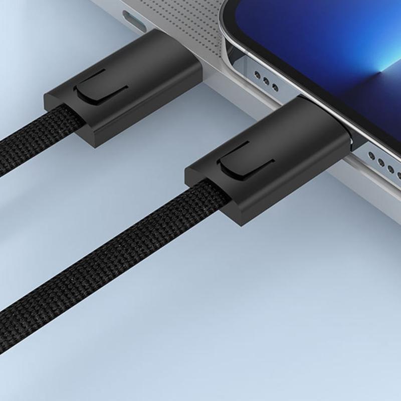 USB-C кабель для быстрой зарядки и передачи данных мощностью PD60 Вт с ремешком, гладкие разъемы для зарядки/передачи данных.