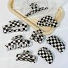 Black & White Checkerboard Large Hairpin Claw Clip - Women's Summer Temperament Hair Accessory