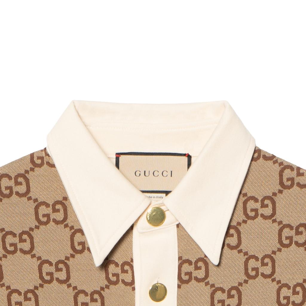 Gucci Мужские поло Хаки Воротник-поло Умеренный 682015-XJD1F-2270