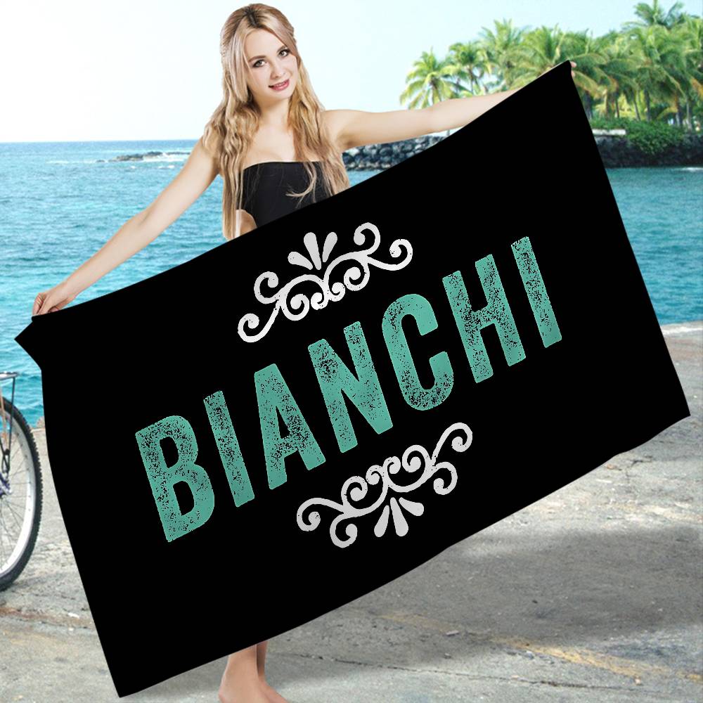 Бренд B-Bianchi Логотип Велосипеда Микрофибровое Одеяло Быстросохнущие Пляжные Полотенца Большого Размера Печать Супервпитывающее Полотенце-Одеяло для Бассейна