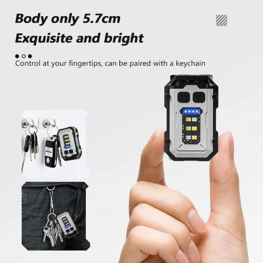 3pcs Super Bright Powerful Pocket Torch Light LED Multifunctional Magnetic COB LED EDC Mini Keychain Flashlight Rechargeable