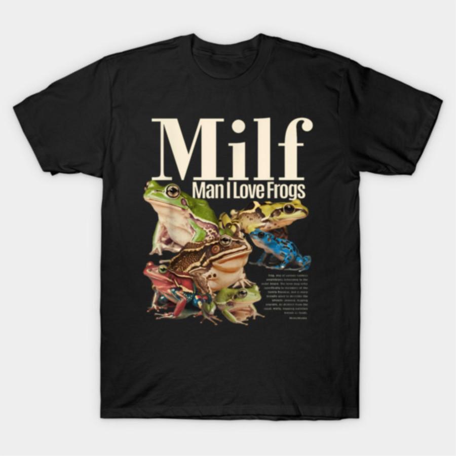 Футболка Milf Man I Love Frogs для мужчин и женщин, 100% хлопок, размеры 3XS-3XL, Топы J106 - Мужская летняя хлопковая футболка с принтом