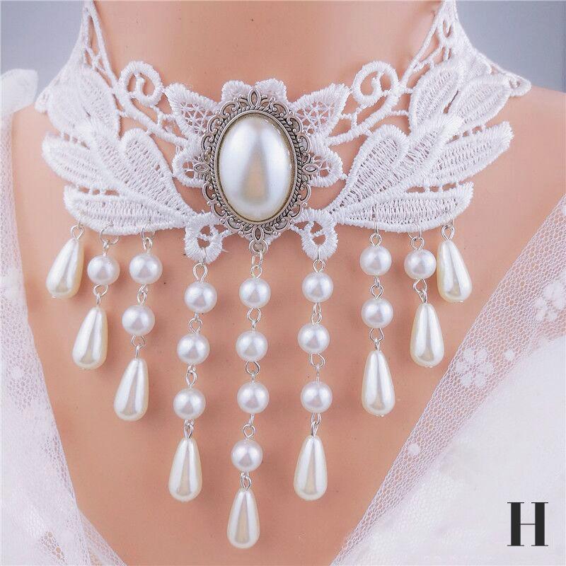 Винтажный классический готический тату-чокер с кружевом для женщин, черный кулон-шарм