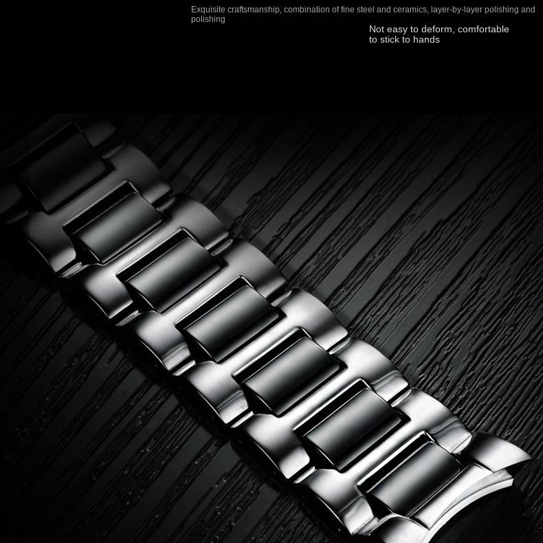 JINSHIDUN Многофункциональные мужские часы, мужские трендовые керамические водонепроницаемые автоматические механические часы с двойным календарем