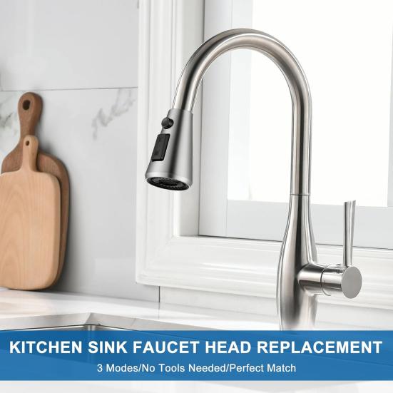 Kitchen Faucet Replacement Spray Head 3 Modes Universal Fit Faucet Nozzle