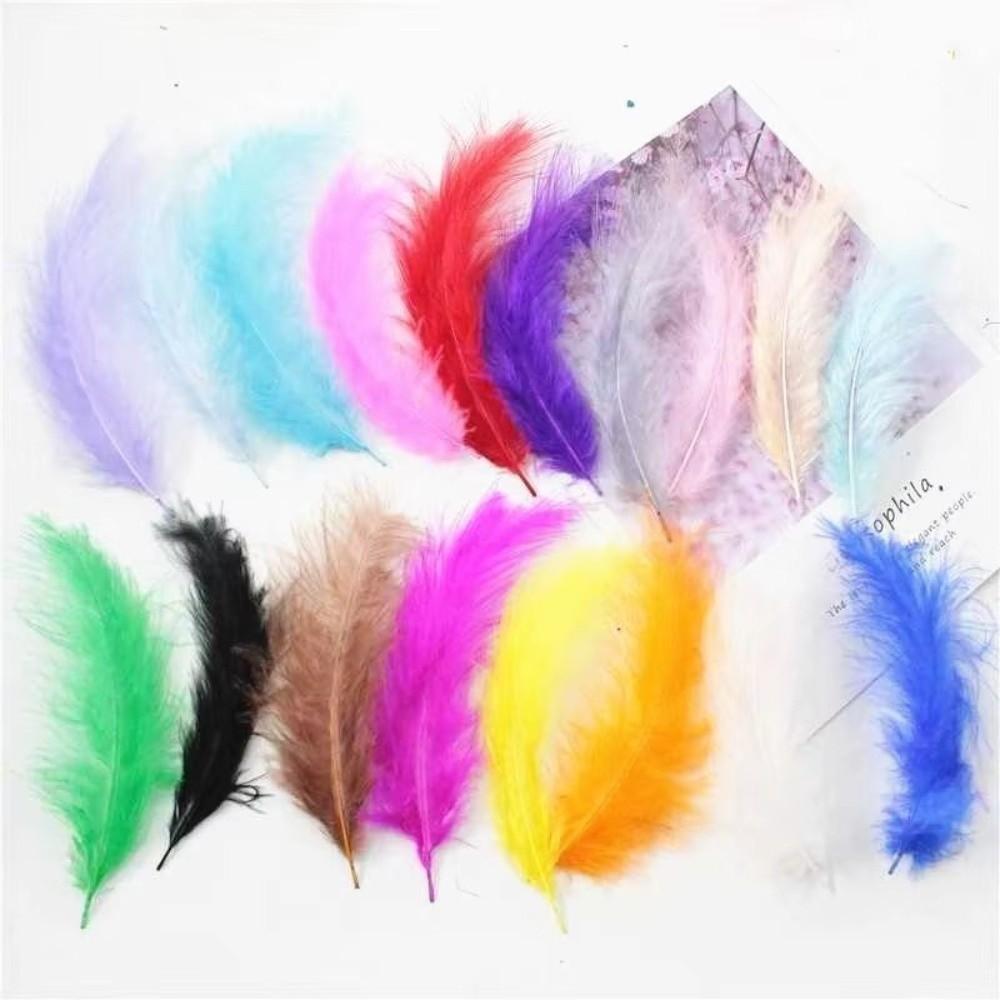 50PCS Colorful Natural Goose Feathers Natural Feather Colored Feathers DIY Home Crafts