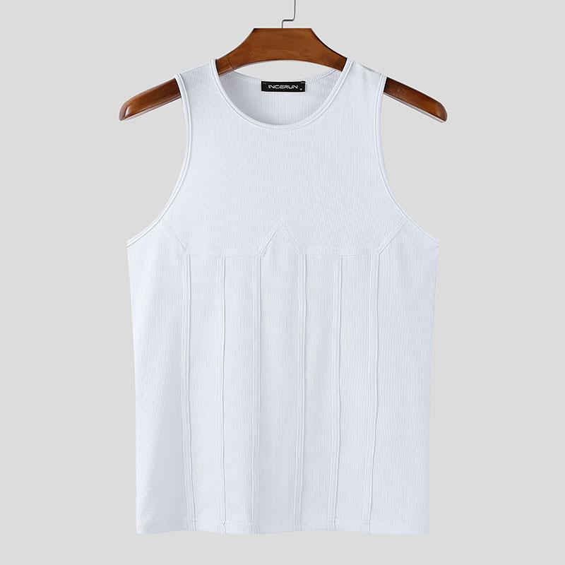 INCERUN Мужские облегающие спортивные майки без рукавов для повседневной носки