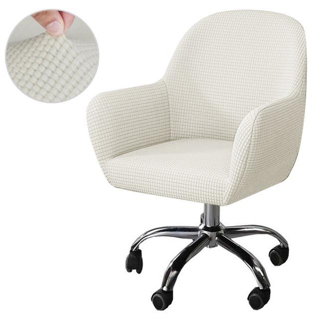 Polar Fleece Armchair Covers Jacquard Spandex Make Up Curved Chair Cover Elastic Solid Chair Slipcover for Office Hotel Home