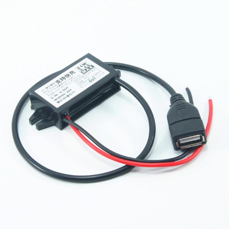 Универсальный импульсный USB-адаптер питания DC6V~32V на 5V~12V для автомобильного видеорегистратора, комплект для скрытой проводки